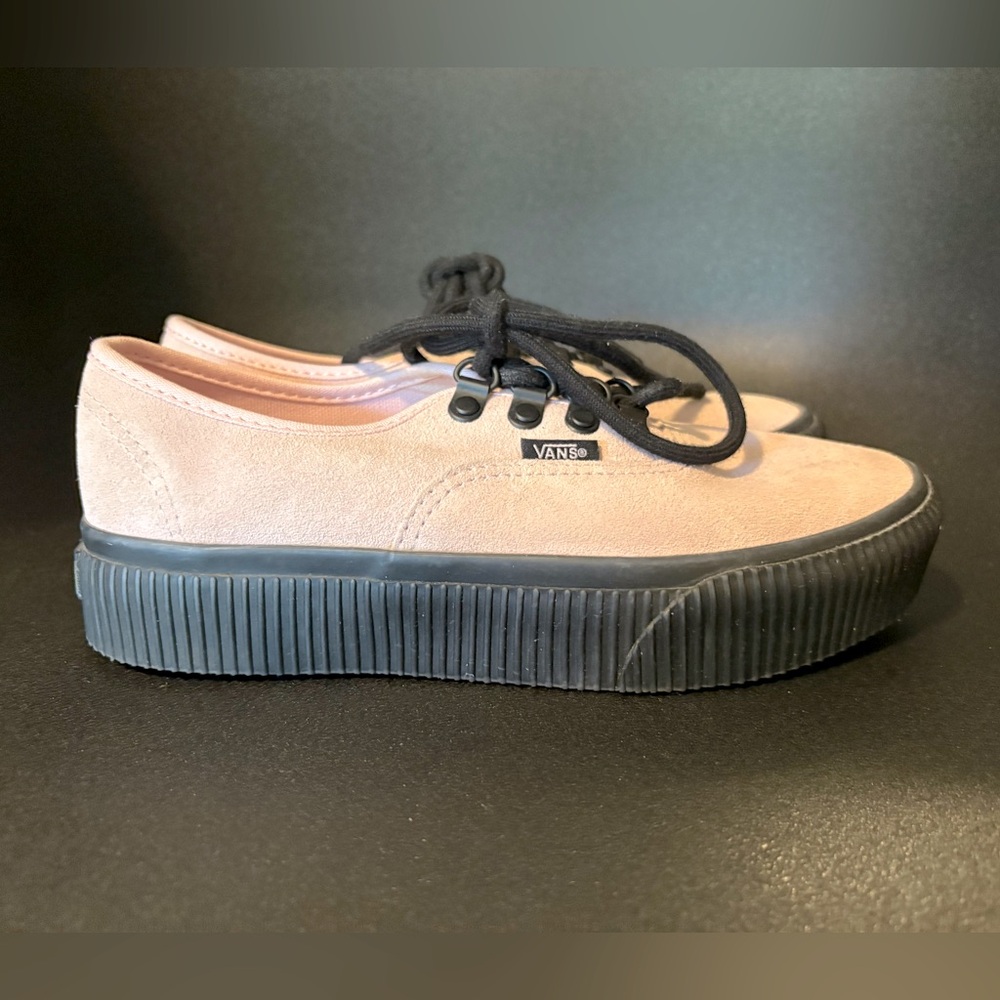 Vans Powder Pink and Black Suede Platform Creeper Sneakers (Size 6 Women)